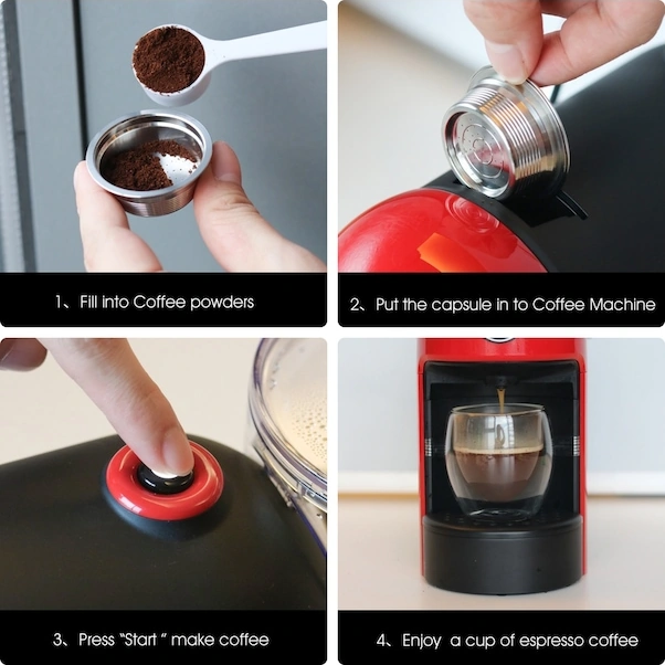 Fortunelane Genelgeçer Paslanmaz Çelik Lavazza Mıo Kapsülü - Pratik Yeniden Kullanılabilir Çözüm, Gümüş Gümüş