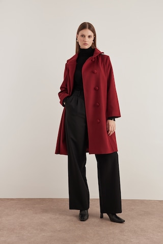 Aker 24aw08578112 Büyük Beden Kaban 24aw08578112 018 Bordo Bordo