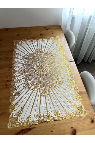 Best Price 34 Dikdörtgen Masa Örtüsü 208266841 Altın Rengi