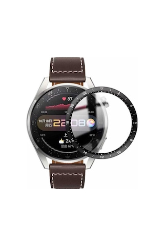 Watch 3 Pro Saat Ekran Koruyucu Tam Kaplar Ppma Pet Cam Siyah