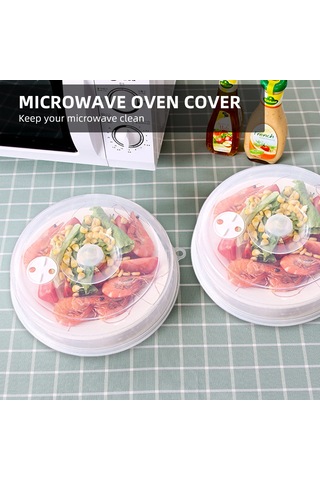 Yifomall Mikrodalga Fırın İçin Buhar Ayar Kapaklı 2'li Set - Yüksek Isıya Dayanıklı Saklama Kapağı 23cm