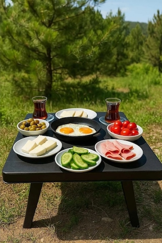 Piev Pratik Katlanır Ayaklı Bahçe Kamp Piknik Masası