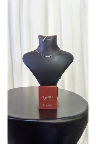 Doğal Ay Taşı Kolye Bileklik Set Beyaz 23758642