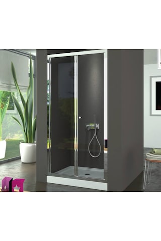 Blackline Katlanır İki Duvar Arası Akordiyon Duşakabin 75 x 79 CM Ölçü-Cam Deseni-75-79 Cm Arası-Şeffaf