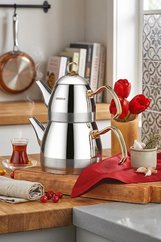 Ortaboy Roma Gold Line Premium Çaydanlık Çok Renkli