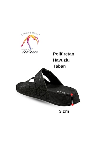 Sermoda Çift Toka Kadın Terlik - Rahat Ve Esnek Tabanlı Ayarlanabilir Bantlı Kadın Terlik Siyah