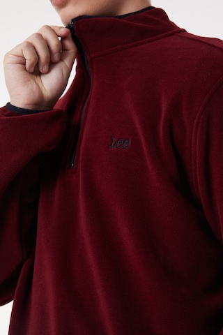 Lee Regular Fit Normal Kesim Dik Yaka Yarım Fermuarlı Bordo Polar L212208810 Bordo