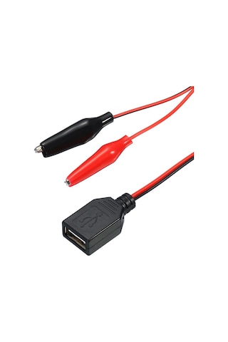 Powermaster Pm-28659 Usb Dişi Küçük Krokodil Uçlu 5v 2a Test Kablosu 60 Cm Akü Maşası Usb Kablo