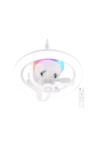 Uzaktan Kumandalı 50w Led Fan Işığı E27 Hareketli Kafa Rgb Tavan Vantilatörü Lambası Aromaterapi Renkli Yatak Odası Kısı Diğer