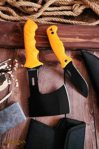 Outdoor Balta Bıçak 2li Set Kamp Baltası Bıçağı Nacak Budama Baltası