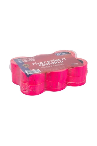 Kraf Motex Etiket Fosforlu Pembe - 12 Li Paket