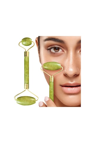 Yeşim Taşı Face Roller Masaj Aleti Doğal Taş Jade Roller