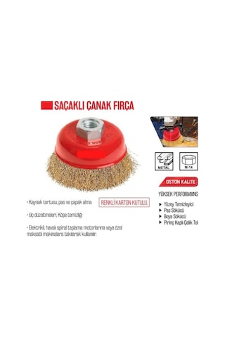 Saçaklı Çanak Tel Fırça 65 -75 -80-100 -125 Mm 1 Adet Tel Fırça