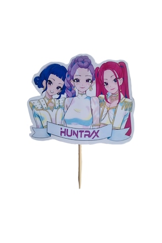 Lisanslı 10'lu Paket K-pop Huntrix Demon Hunters İblis Avcıları Kürdan Seti - Parti Ve Cupcake Süsü