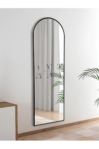 Dekoratif Ayna Oval Boy Ayna Duvar Aynası 180x60 Cm 180 X 60 Siyah Antno25s Siyah