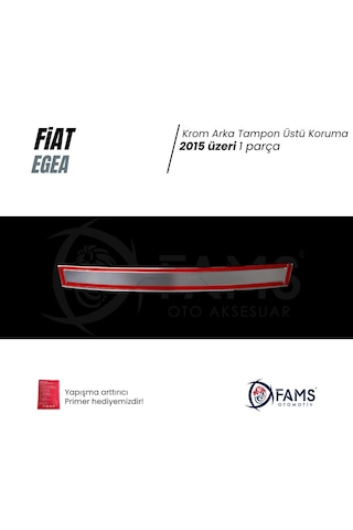 Fiat Egea Krom Arka Tampon Üstü Koruma 2015 Üzeri Yazılı Sedan P,çelik Taşlı