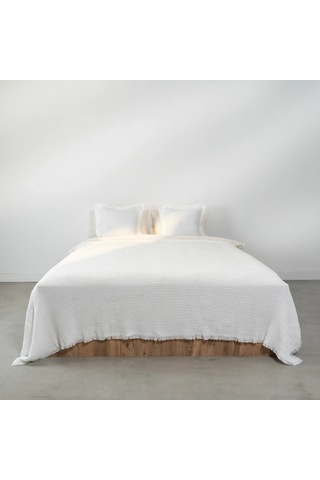 Terra Petek Dokulu Çift Kişilik Yatak Örtüsü Beyaz 220x240 Cm Çok Renkli
