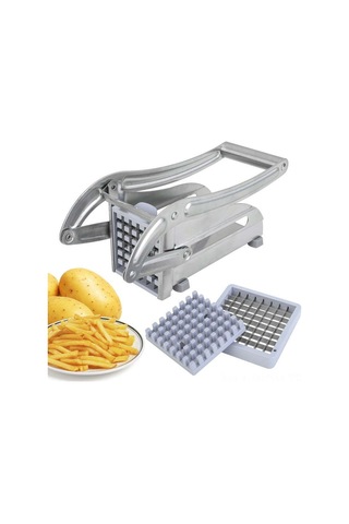 Neevoyu Stainless Çelik Patates Dilimleyici, 2 Kesme Blades 36+64 Delik , Ergonomik Kollu, Anti-skayak, Sebzeler Ve Meyveler İçin Uygun Gümüş