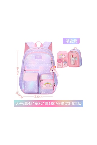 Wezone Koreli Prenses Okul Çantası - Hafif Ve Dayanıklı Renk Geçişli Buzdolabı Sırt Çantası Çok Renkli