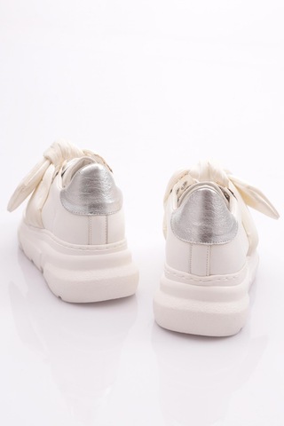Dgn Es853 Kadin Kalin Taban Fiyonklu Sneakers Ayakkabi ES853-2007-R0198 Beyaz