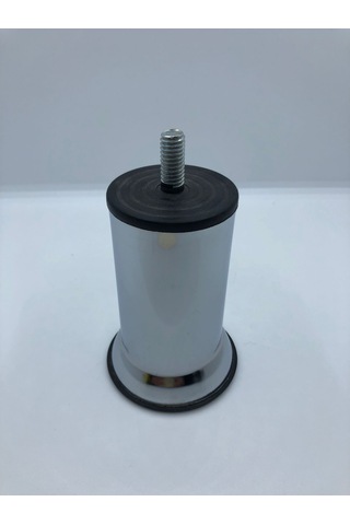 Metal, Krom 10 Cm İnce Diş M8 Vidalı Koltuk,baza,dolap Mobilya Ayağı 4 Adet Krom