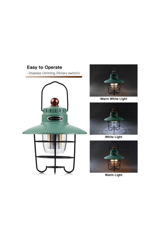 Yuntech01 Küçük Beyaz Usb Şarjlı Kamp Lambası, 3 Işık Modu İle Dimmable, Cep Telefonu Şarj Özelliği, Retro Tasarım, Kamp/hiking/fishing Için Çok Renkli