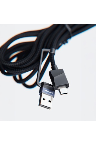 Lenyes Lc541 Usb-a + Type-c To Lightning Type-c Akıllı Saat Şarj Kablosu 60w 1m Siyah