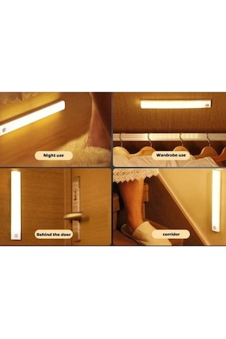 Hareket Sensörlü Tüp Ledli Şarjlı Sarı Led Dolap İçi 20 Cm Sarı
