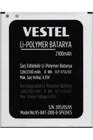 Vestel Uyumlu Venüs V3 5040 Pil Batarya 2100 Mah İthal