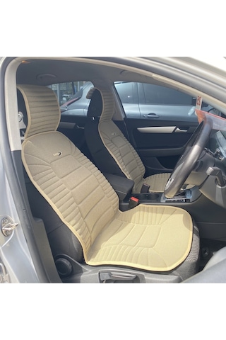 Skoda Octavia Uyumlu Lüx Oto Koltuk Minderi Ön Arka Oturak 3'lü Set Bumerang Serisi Bej