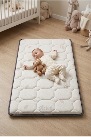 5Cm Cotton Süngerli Bebek Çocuk Beşik Yatağı 70x130 Park Yatak Oyun Parkı Yatağı
