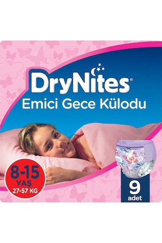 Huggies Dry Nites Kız Emici Gece Külodu 8-15 Yaş 27-57 KG 9 Adet