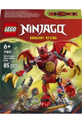 LEGO®  NINJAGO® Kai’nin Ejderha Robotu Savaş Paketi 71851 - 6 Yaş ve Üzeri Çocuklar için Yaratıcı Oyuncak Yapım Seti (85 Parça)