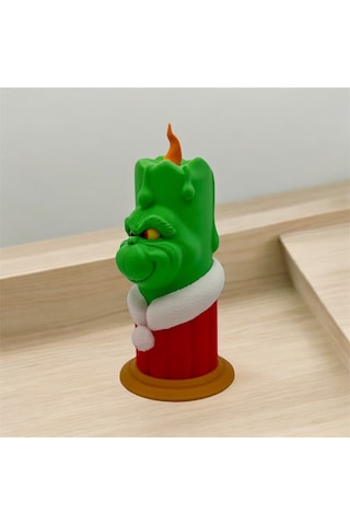 Yeni Yıl Grinch Led Mumlu Yılbaşı Aksesuarı 1 Adet