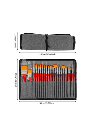 25 Parça Yağlı Akrilik Ve Goaj Boya Fırçası Takımı Cin681