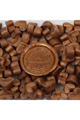 Mühür Mumu Eritme Kalp Boncuk Paket Mo No:550 SATEN ALTIN KARAMEL