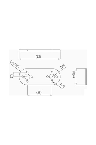 Servo Braket Düz 25mm X 63mm Motor Metal Montaj Parçası Mg995 Mg996r S3003 Td-8120mg