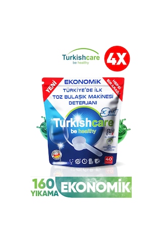 Hepsi Bir Arada Toz Bulaşık Makinesi Deterjanı 40 Yıkama X 4 Adet