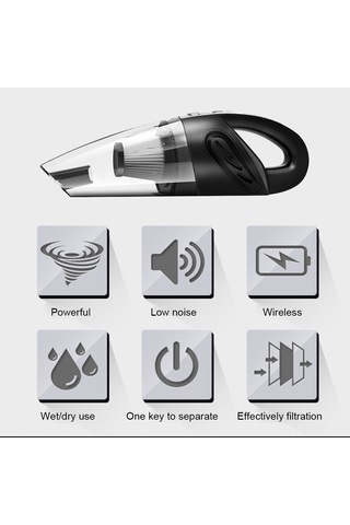 Yifomall Kablosuz Araç Ve Ev Vakumu - 3200pa Güçlü Emiş, 2200mah Pil, Hızlı Şarj, Islak/kuru Temizlik