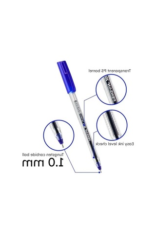 Şeffaf Üçgen Tükenmez Kalem, 1.0 Mm, 50 Adet ---