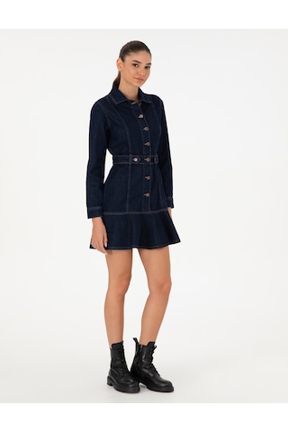 Pierre Cardin Kadın Mavi Elbise Jean 50297072-vr036 Mavi