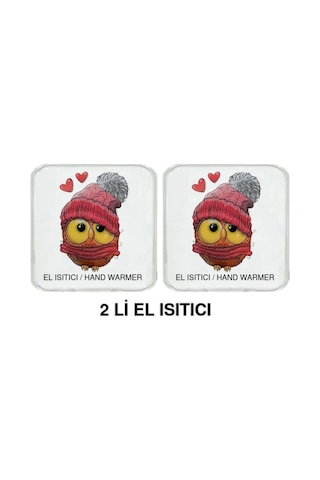 2 Adet Bereli Baykuş Cep Sobası,el Isıtıcı,sıcak Su Torbası Pvc 10x9,5cm Beyaz