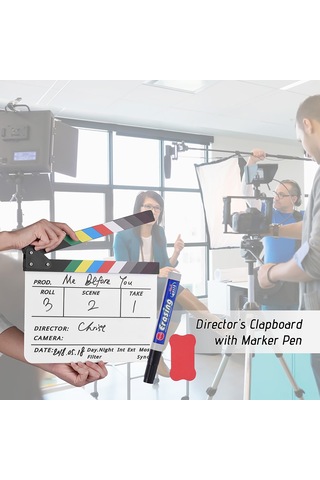 Profesyonel Akrilik Klaket Beyaz Tahta Tv Film Yönetmen Kurgusu Aksiyon Sahnesi Klaket Tahtası Marker Kalemi Silgisi İle