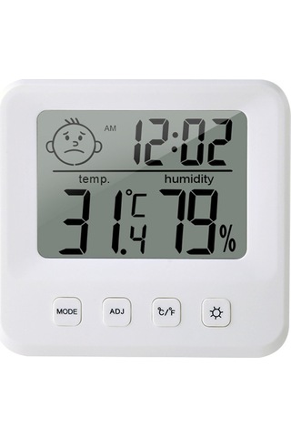 Lemestar Ev, Seracılık, Depo İçin Dijital Sicaklık Nem Ölçer - Zaman Gösterimi, Alarm Ve Işıklandırma Özelliği - Beyaz 1222s Pil İle Gönderilir