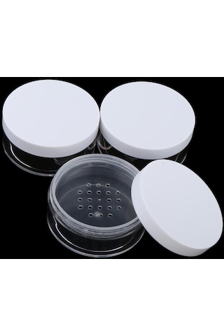 Homyl 3 Lot Boş Toz Pudra Allık Saklama Kabı Talk Pudrası Beyaz