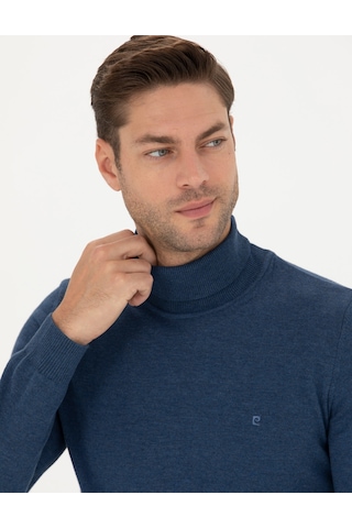 Pierre Cardin Erkek İndigo Melanj Triko Kazak 50276162-vr155 İndigo Melanj