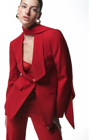 Koton Krep Kumaş Uzun Kollu Cepli Şal Yaka Detaylı Blazer Ceket Kırmızı 6sak50068uw Kırmızı