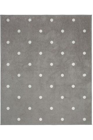 Çocuk Odası Halısı 133x160 cm Gri-Noktalı Alan: 2.13 M² Puantiyeli Halı Gri