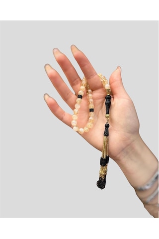 8 Mm Küre Kesim Sitrin Doğal Taş Tesbih