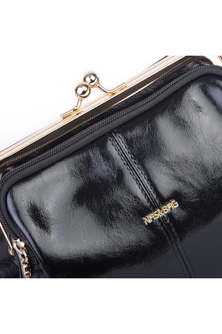 Nas Bag Burslu Klipsli Vintage Omuz Ve Çapraz Çanta 23x20 Cm Ebatlarındadır Siyah Yankı
